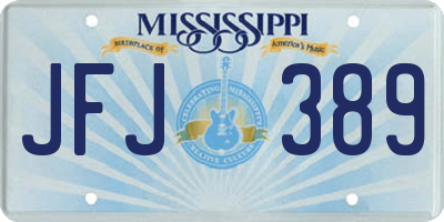 MS license plate JFJ389