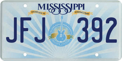 MS license plate JFJ392