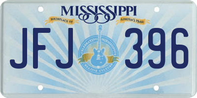 MS license plate JFJ396