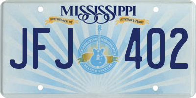 MS license plate JFJ402