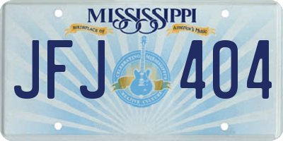 MS license plate JFJ404