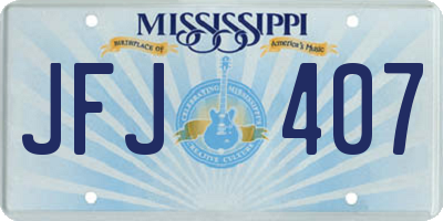 MS license plate JFJ407