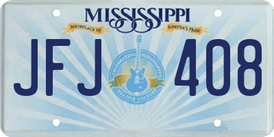 MS license plate JFJ408
