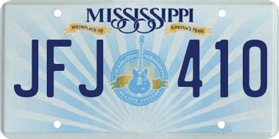 MS license plate JFJ410