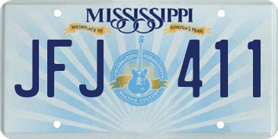 MS license plate JFJ411