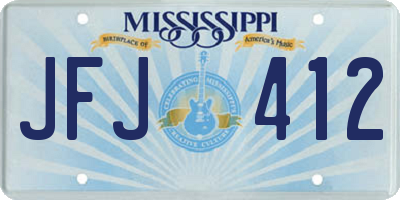 MS license plate JFJ412