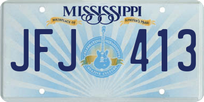 MS license plate JFJ413