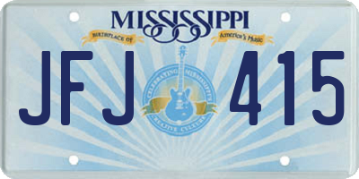 MS license plate JFJ415