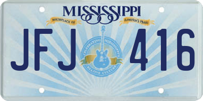 MS license plate JFJ416