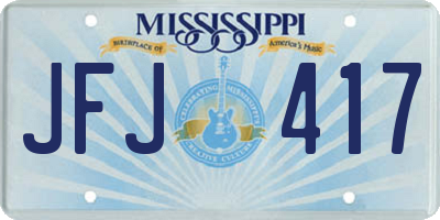 MS license plate JFJ417