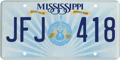 MS license plate JFJ418