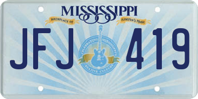 MS license plate JFJ419