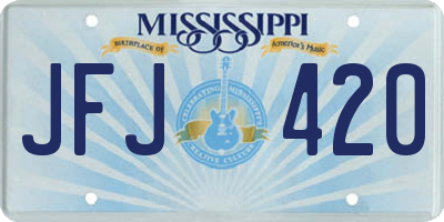 MS license plate JFJ420