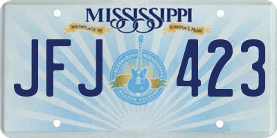 MS license plate JFJ423
