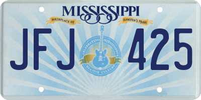 MS license plate JFJ425