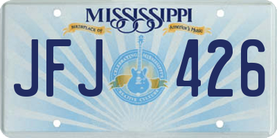 MS license plate JFJ426