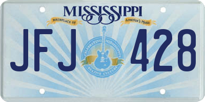 MS license plate JFJ428