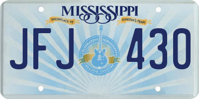 MS license plate JFJ430