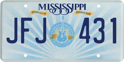 MS license plate JFJ431
