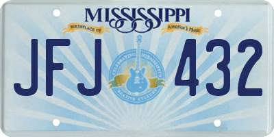 MS license plate JFJ432