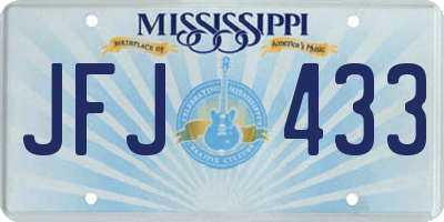 MS license plate JFJ433