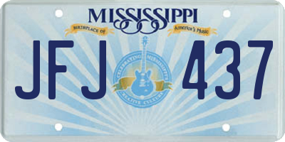 MS license plate JFJ437