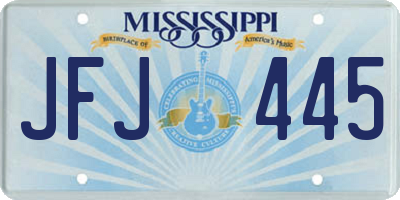 MS license plate JFJ445