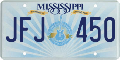 MS license plate JFJ450