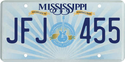 MS license plate JFJ455