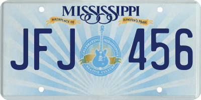 MS license plate JFJ456