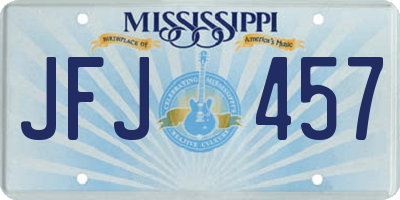 MS license plate JFJ457