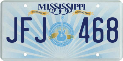 MS license plate JFJ468