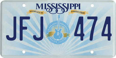MS license plate JFJ474