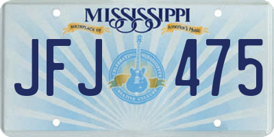 MS license plate JFJ475