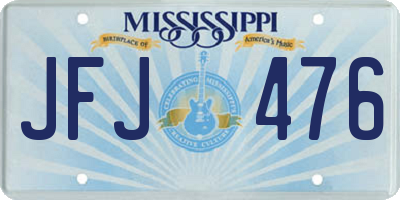 MS license plate JFJ476