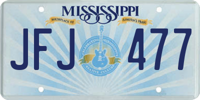 MS license plate JFJ477