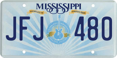 MS license plate JFJ480