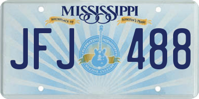MS license plate JFJ488