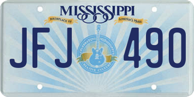 MS license plate JFJ490