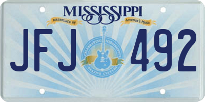 MS license plate JFJ492