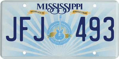 MS license plate JFJ493