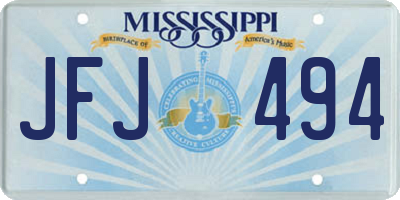 MS license plate JFJ494