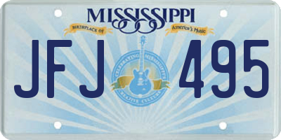 MS license plate JFJ495