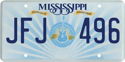 MS license plate JFJ496