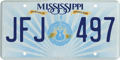 MS license plate JFJ497