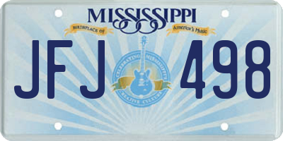 MS license plate JFJ498