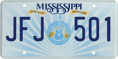 MS license plate JFJ501
