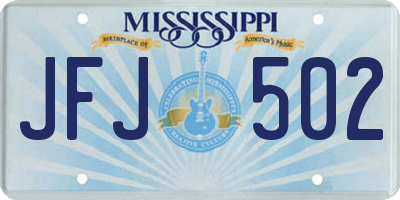 MS license plate JFJ502