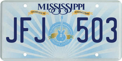MS license plate JFJ503