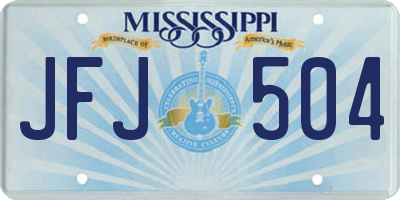 MS license plate JFJ504